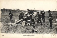 CPA Piece de 120 de Long Militaria