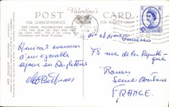 POSTAL de la VENDIMIA la abadía de Westminster del coro Londres