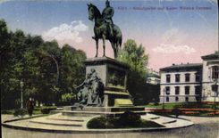 CPA Kiel Schlossgarten und Kaiser Wilhelm Denkmal