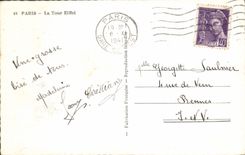 CPM Paris La Tour Eiffel