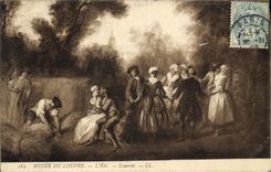 VINTAGE POSTCARD Museum Of Louvre the Summer Lancret