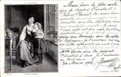 VINTAGE POSTCARD the First Seignac Sorrow