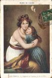 VINTAGE POSTCARD Museum Of Louvre Vigee Lebrun Portrait of the author and his daughter