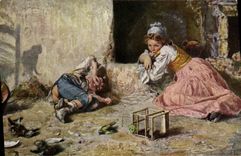 VINTAGE POSTCARD the first pain V Irolli