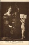 VINTAGE POSTCARD Musee Of Louvre Ecole Bolonaise Zampieri says Dominican Sainte the Cecile