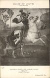VINTAGE POSTCARD Museum Of Louvre Roman School Raffaello Santi Sanzio Holy Georges Dragon