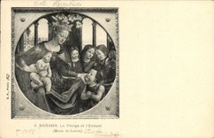 VINTAGE POSTCARD Museum Of Louvre Mainardi the Virgin and the Child