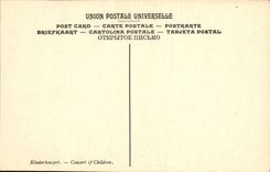 VINTAGE POSTCARD Museum Of Louvre Montagna Concert of Paris children