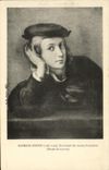 VINTAGE POSTCARD Museum Of Louvre Raphael Sanzio Portrait of Young man