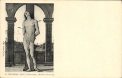 VINTAGE POSTCARD Museum Of Louvre It Holy Perugino Sebastien