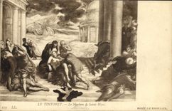 VINTAGE POSTCARD Tintoret the Martyrdom of Saint Marc Museum of Brussels