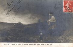 VINTAGE POSTCARD Living rooms of Paris Last Rays Alfred Weber