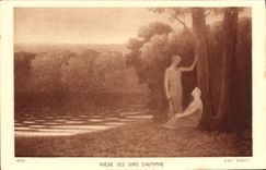 VINTAGE POSTCARD Poetry Of the Evenings Of Fall