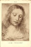 VINTAGE POSTCARD Head Of Christ Milan L da Vinci