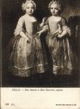 VINTAGE POSTCARD Beautiful Mrs. Infante and Mrs. Henriette children Museum of Versailles