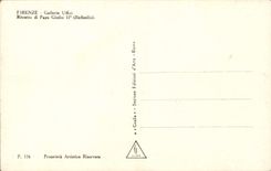 VINTAGE POSTCARD Firenze Galleria Uffizi Ritratto di Papa Giulo II Raffaello