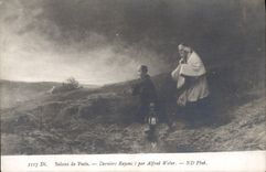 VINTAGE POSTCARD Living room of Paris the Last Rays by Alfred Weber