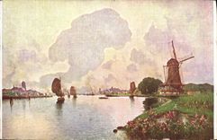 VINTAGE POSTCARD Iwill the mill of Dordrecht