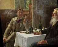 VINTAGE POSTCARD Teacher E Henseler Vater und Sohn Cigarette