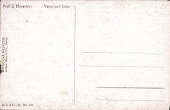 VINTAGE POSTCARD Teacher E Henseler Vater und Sohn Cigarette
