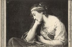 VINTAGE POSTCARD Musee of Louvre Lagrenee says the Young person