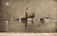 VINTAGE POSTCARD Musee Of Louvre Venice San Giorgio Raises Meissonier