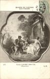 VINTAGE POSTCARD Museum of Louvre Nicolas Lancret innocence