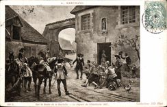 VINTAGE POSTCARD Commercial On the road of the La Rochelle the departure of hotel trade 1627 has