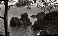 MODERN CARD the Dimension of Azure the red Mediterranean and its rocks