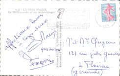 CPM La Cote d'Azur La Mediterranee et ses roches rouges 