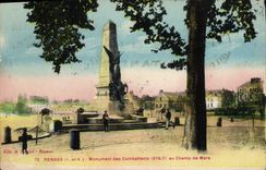 VINTAGE POSTCARD Rennes Monument of the Combatants at the Champ de Mars