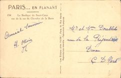 VINTAGE POSTCARD Paris the Basilica of the Sacring Heart seen of the street of the Knight of the Bar