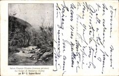 VINTAGE POSTCARD Living room Champs Elysées throats of Malentras Espinos Marcel