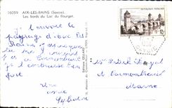 MODERN CARD Aix les Bains edges of the Lake of Le Bourget Boats