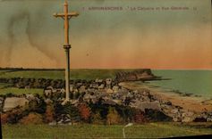 VINTAGE POSTCARD Arromanches the Martyrdom and View