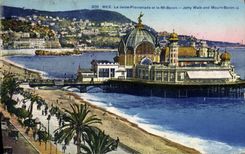 POSTAL de la VENDIMIA Niza el embarcadero de Promeande y el boro de la TA