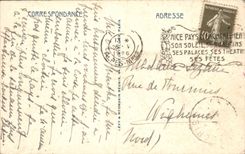 POSTAL de la VENDIMIA Niza el embarcadero de Promeande y el boro de la TA