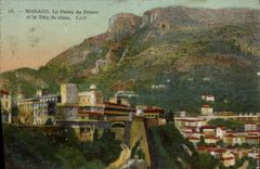 CPA Monaco le Palais du Prince et la Tete de chien 