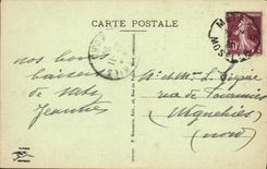 Iglesia media Reformee Militaria del puente de Metz de la POSTAL de la VENDIMIA