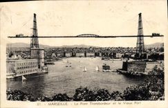 CPA Marseille Le Pont Transbordeur et le Vieux Port 