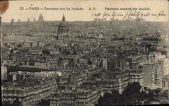 VINTAGE POSTCARD Paris Panorama towards the Invalids