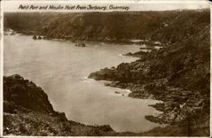 VINTAGE POSTCARD Small Port and Mill Huet from Jerbourg Guernsey