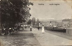 CPA Geneve Jardin Anglais Bateau
