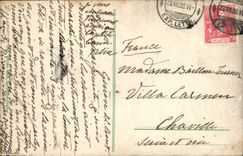 VINTAGE POSTCARD Geneva English Garden Boat