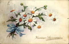 VINTAGE POSTCARD Heureuax Birthday Flowers