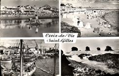 CPM Croix De Vie Saint Gilles Plage Le port Rochers de Sion