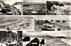 MODERN CARD Sion On the ocean the Holy water jet Gilles the Vendean cornice the beach