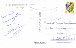 POSTAL MODERNA Dolonne enarena la playa