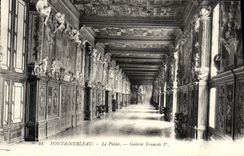 VINTAGE POSTCARD Fontainebleau the Palate François Gallery 1st