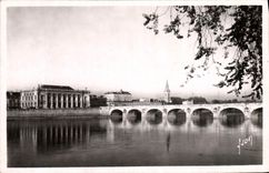 VINTAGE POSTCARD Saumur the Loire the Cessart Bridge And the Theater
